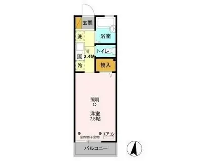 キャッスルI(1K/1階)の間取り写真