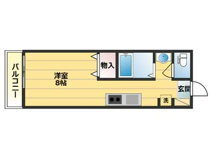 西武池袋線 所沢駅 徒歩11分 2階建 新築(ワンルーム/1階)の間取り写真