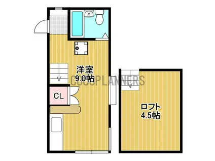 パンションセピアII(ワンルーム/2階)の間取り写真