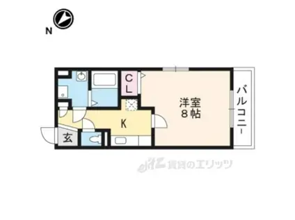 FIDEL氷室(1K/1階)の間取り写真