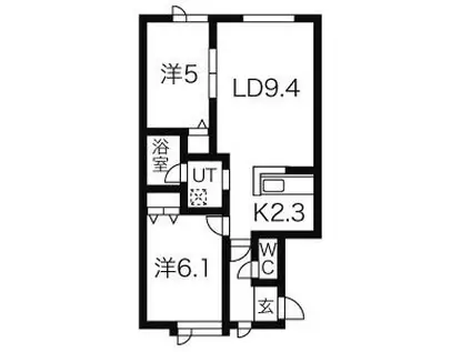 カルテットII(2LDK/2階)の間取り写真