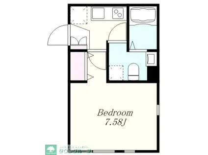 STRIPES 不動前(1K/1階)の間取り写真