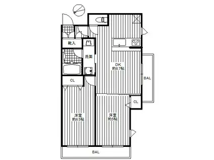 スカイコート下北沢壱番館(2DK/3階)の間取り写真