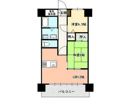 ファルネーゼ鵤(2LDK/4階)の間取り写真