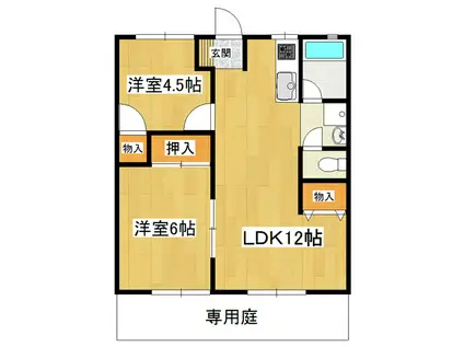 ビラセゾンA(2LDK/1階)の間取り写真