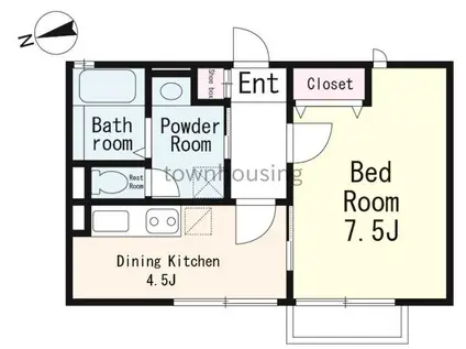 ハナハイム(1DK/2階)の間取り写真