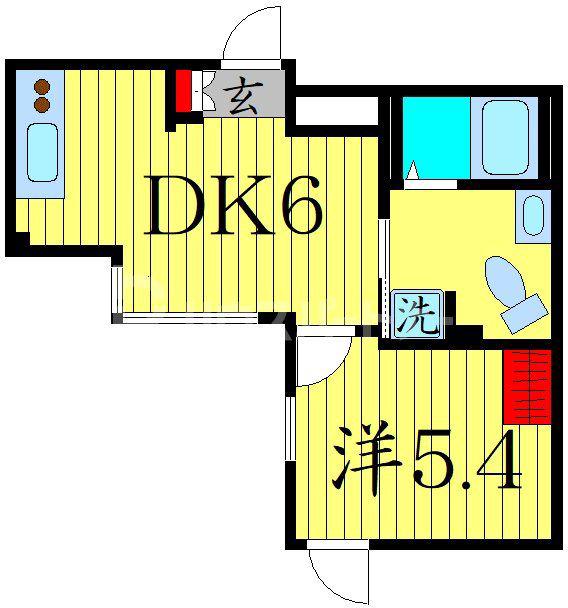 FIKA池袋(1DK/2階)の間取り写真