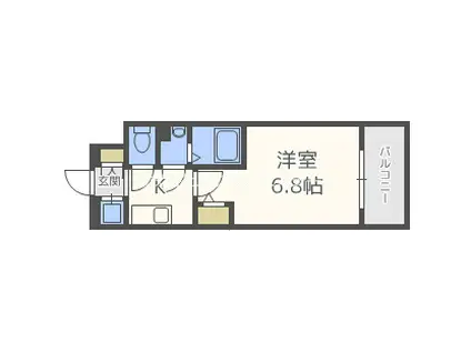エスリード新福島(1K/3階)の間取り写真