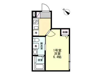 ベイルームフルリール相模大野(1K/3階)の間取り写真