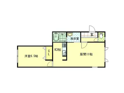 RAFFINE(1LDK/2階)の間取り写真