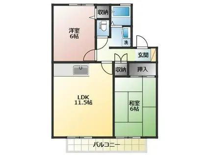 ハイツ青葉(2LDK/2階)の間取り写真