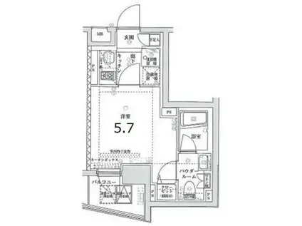 スパシエ・ジーベック亀戸(1K/6階)の間取り写真