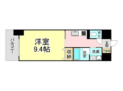 CREWS.REINE(1K/3階)の間取り写真