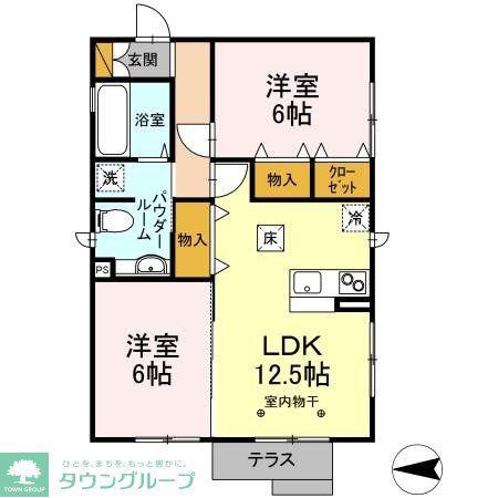 メゾン小倉(2LDK/1階)の間取り写真