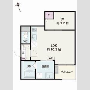 JACK URASATOIV(1LDK/2階)の間取り写真