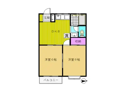 グランドワーク大村(2DK/1階)の間取り写真