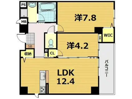 TISSAGE塩小路(2LDK/4階)の間取り写真