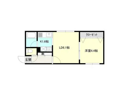 コムフォート南平岸(1LDK/4階)の間取り写真