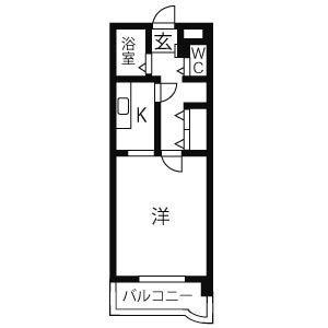 レストポイント園山(1K/3階)の間取り写真
