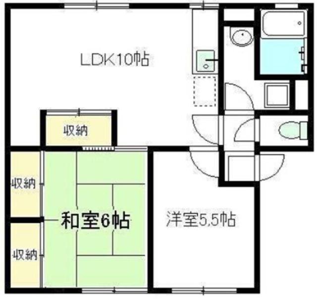 ソファレ土屋B(2LDK/2階)の間取り写真