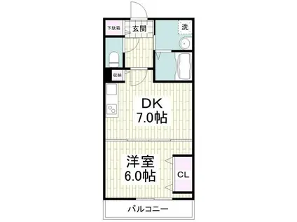 エル ドール カタビラ(1DK/3階)の間取り写真