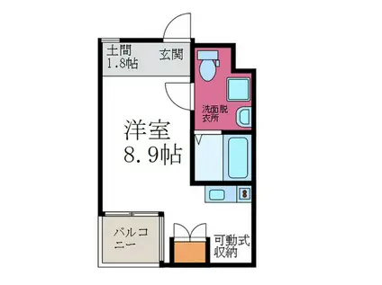 S-COURT(ワンルーム/2階)の間取り写真