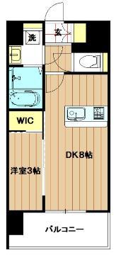 エスリードレジデンス玉造ザ・イースト(1DK/10階)の間取り写真