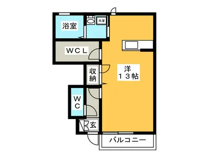 ルーチェA(ワンルーム/1階)の間取り写真