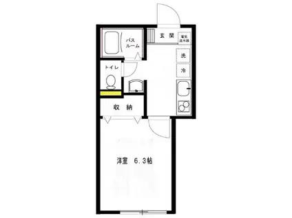 リバシティ(1K/1階)の間取り写真