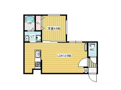 FOOTON札幌(1LDK/4階)の間取り写真