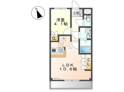 ルーエンビレッジC(1LDK/1階)の間取り写真