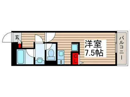 リブリ・サンクチュアリ(ワンルーム/2階)の間取り写真