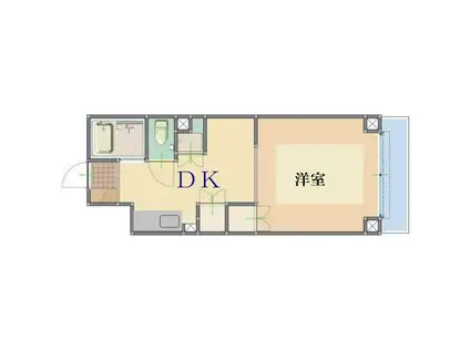 第二マルイビル(1DK/2階)の間取り写真