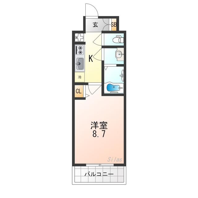 プレサンス京都鴨川(1K/6階)の間取り写真