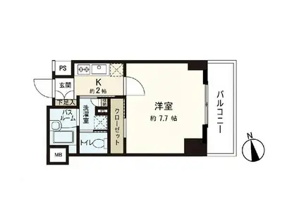 ラ・ルート大手町(1K/7階)の間取り写真