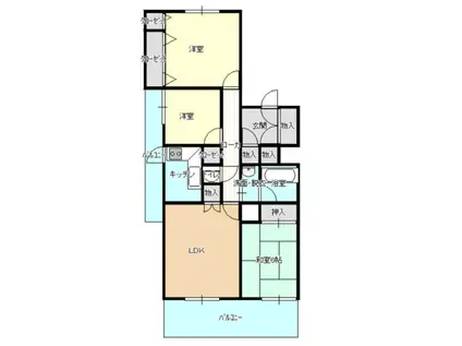 アーツ山の手8番館801号(3LDK/8階)の間取り写真