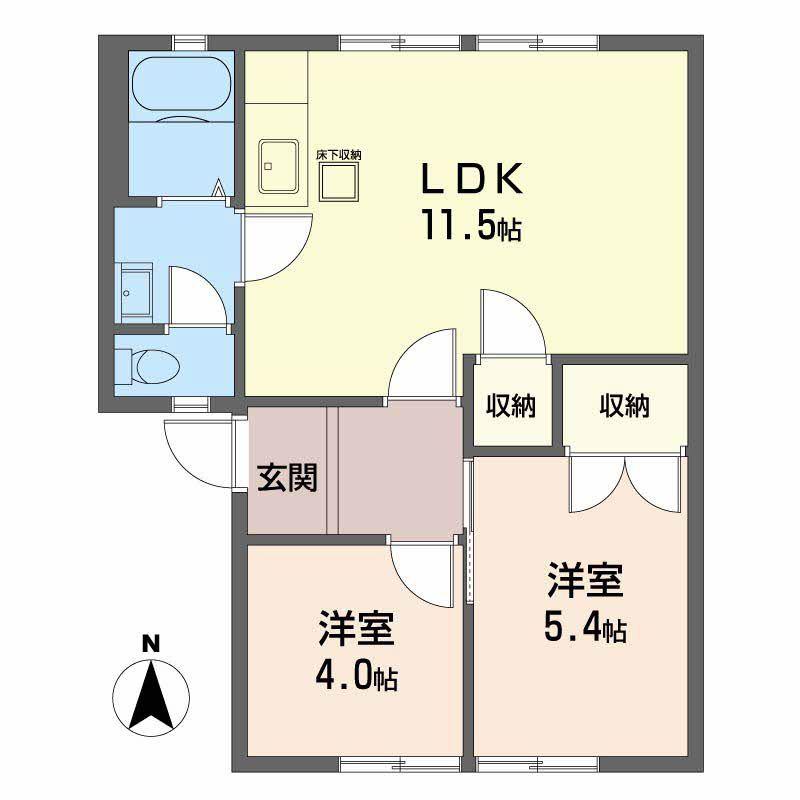 JR紀勢本線 黒江駅 徒歩20分 2階建 築31年(2LDK/1階)の間取り写真