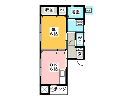 カーサマキシム(1DK/1階)の間取り写真