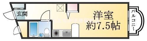 ミスティエイト(ワンルーム/3階)の間取り写真