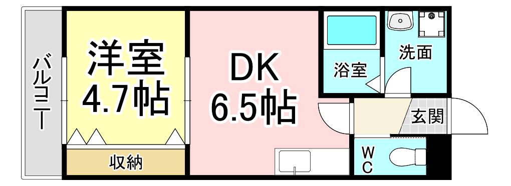 MAISON DE LA GRUE折尾(1DK/1階)の間取り写真