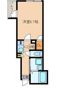 エステル木場(1K/2階)の間取り写真