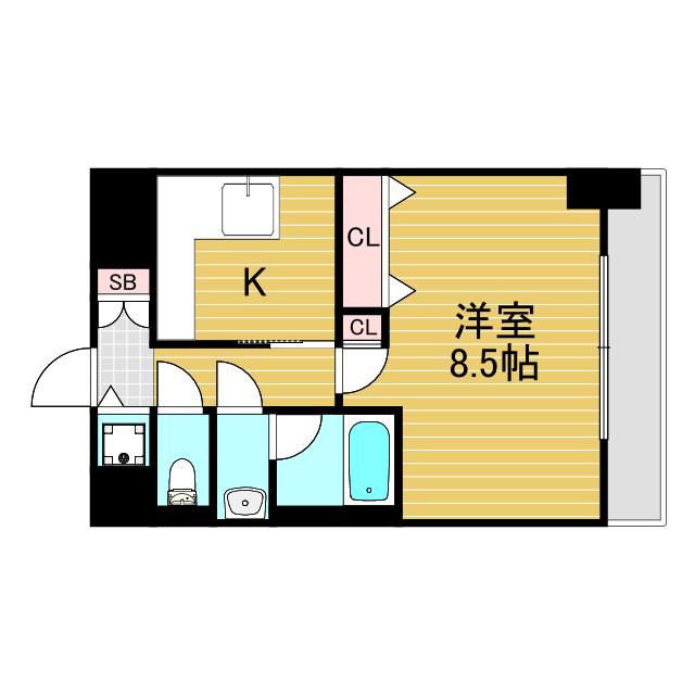 ノーム豊新(1K/3階)の間取り写真