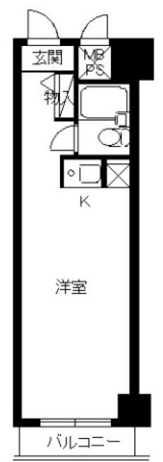スカイコート池袋第2(ワンルーム/7階)の間取り写真