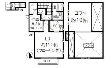 メゾントレフル(1LDK/2階)の間取り写真