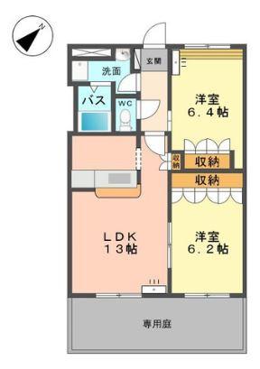 S-グランドール(2LDK/1階)の間取り写真
