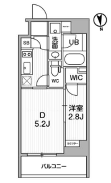 ALTERNA東池袋(2K/5階)の間取り写真