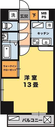 ステージルビーグラス(1DK/9階)の間取り写真