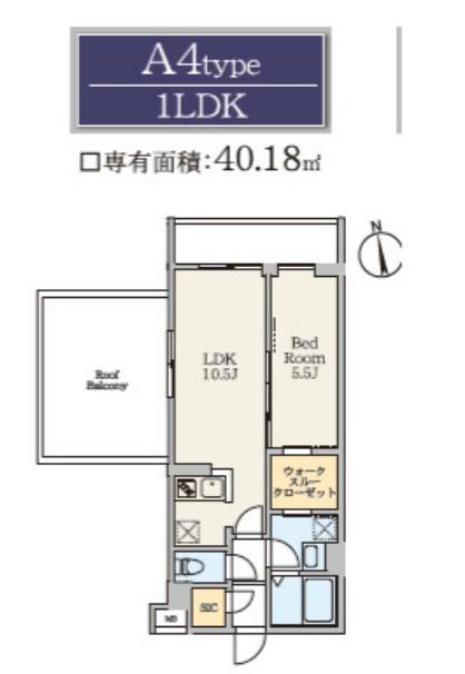 S-RESIDENCE駒場東大前(1LDK/4階)の間取り写真