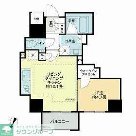 インプレスト天神オークタワー(1LDK/5階)の間取り写真