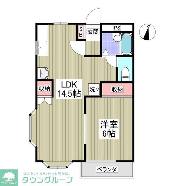 シャトーヒルマ(1K/2階)の間取り写真